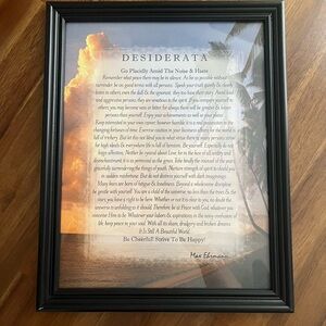 Desiderata Art Print with Black Frame